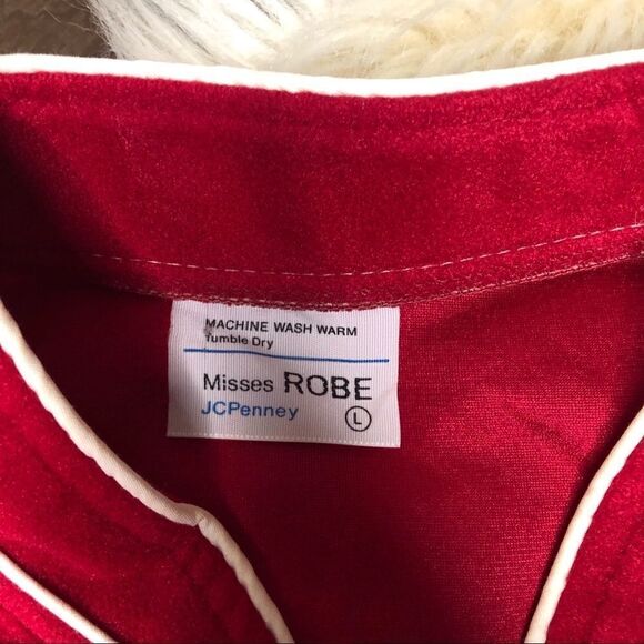 JCP vintage cranberry 3/4 zip robe sz large - Picture 3 of 6